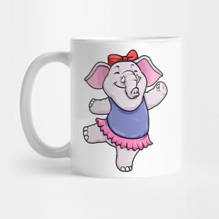 Cute elephant baby is dancing as a ballerina Mug